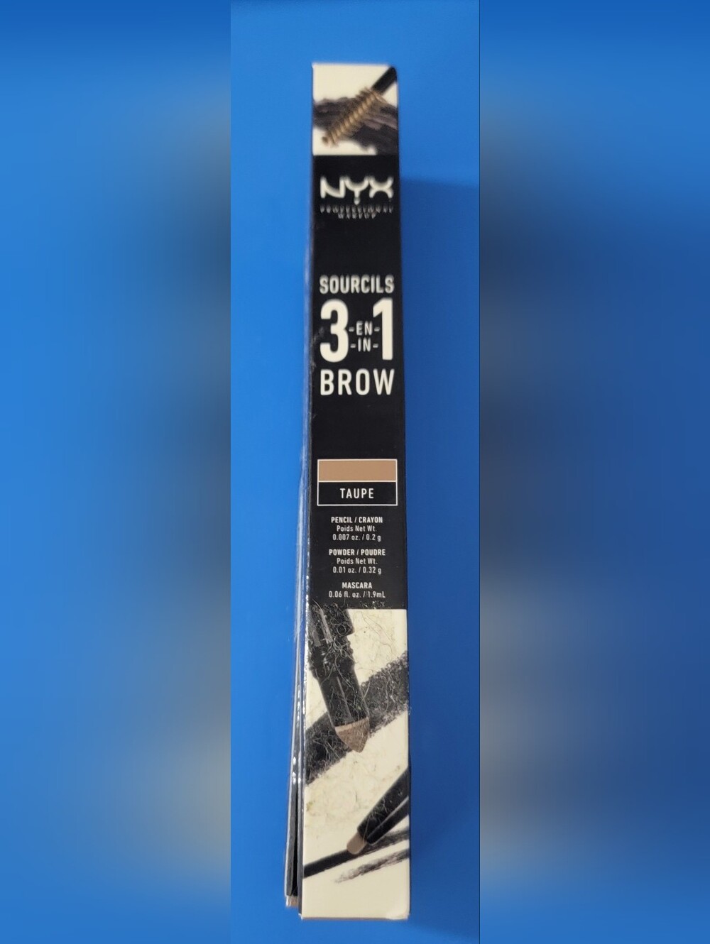 NYX 3-in-1 Brow Pencil + Powder + Mascara - Taupe